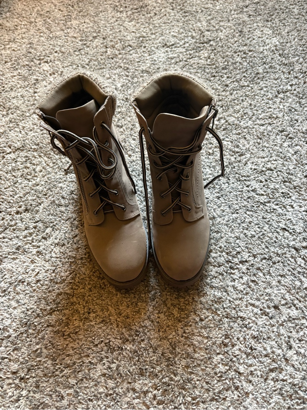 MIA Women's Taupe Lace-Up Combat Boots